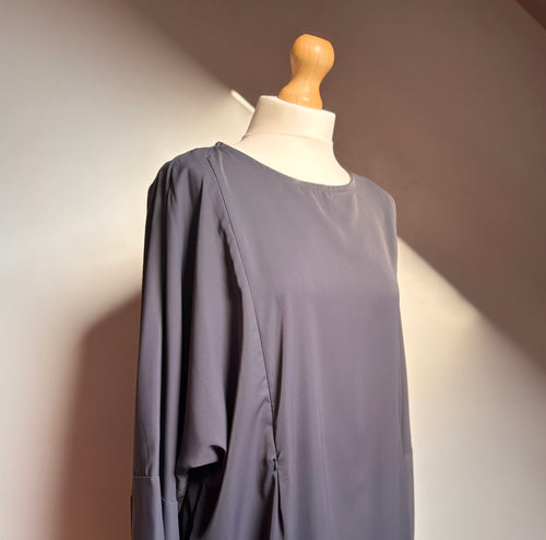 Coloured Nursing Abaya - Dark Grey