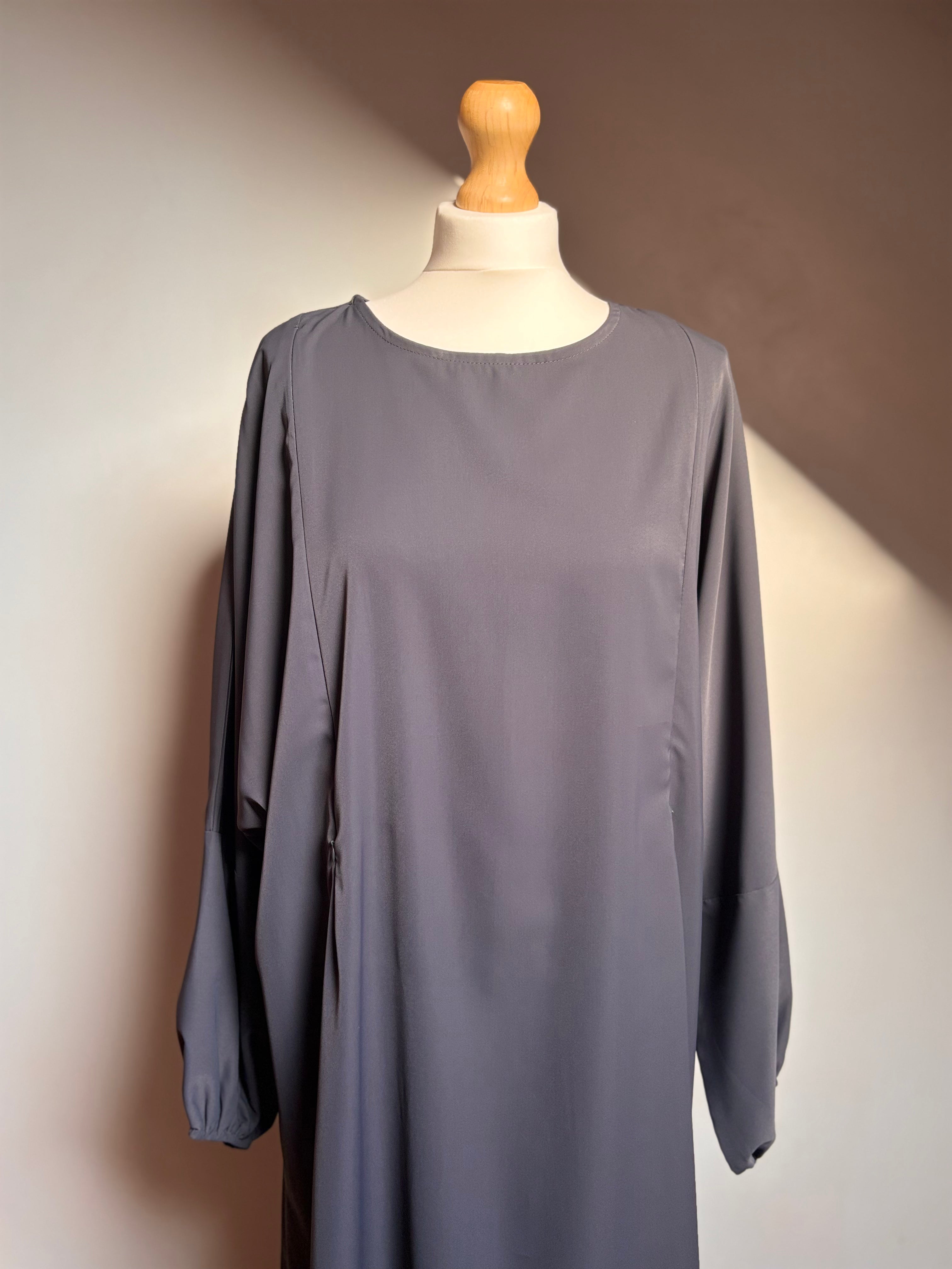 Coloured Nursing Abaya - Dark Grey