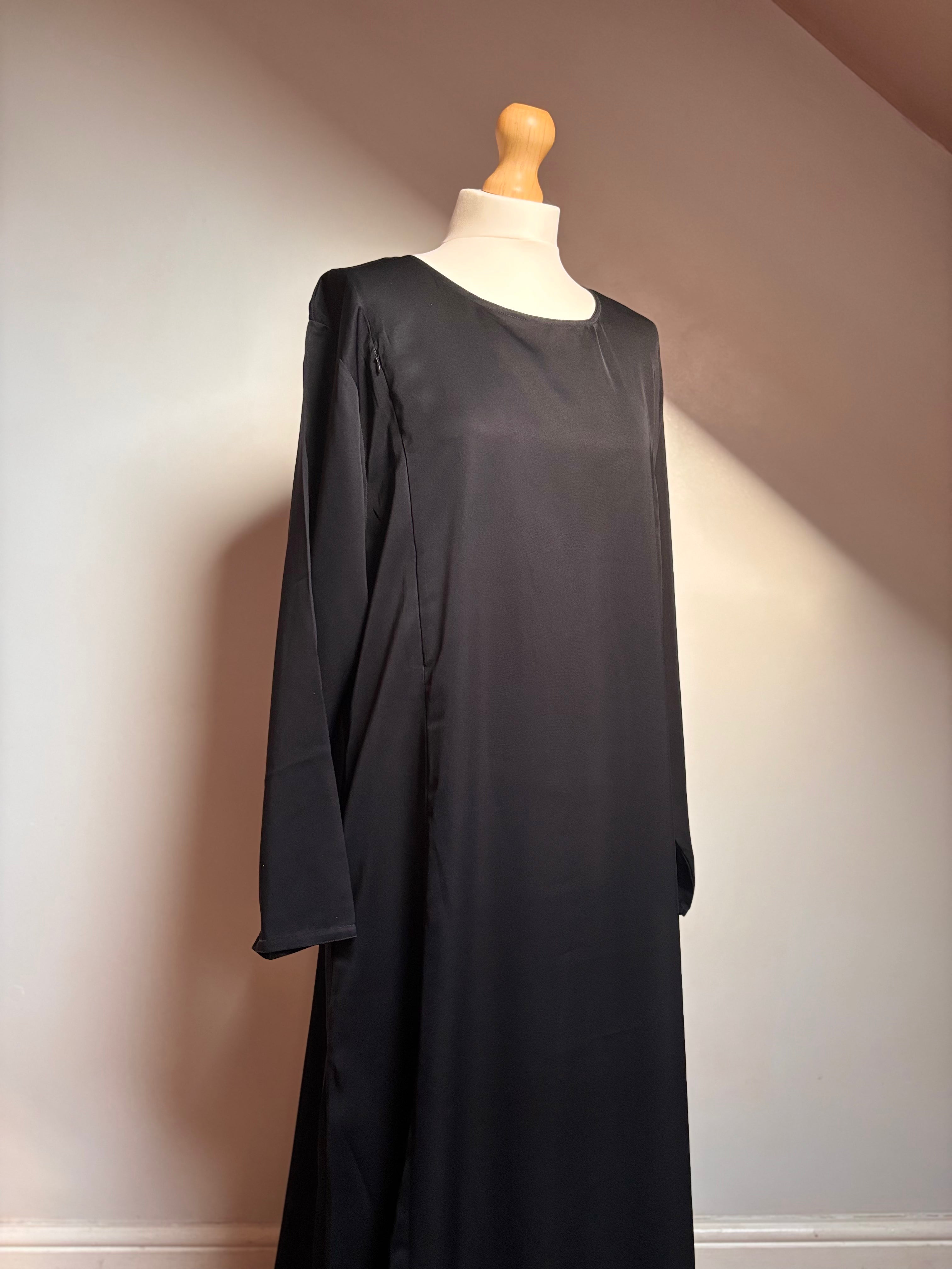 Nida Nursing Abaya/Slip Dress - Black