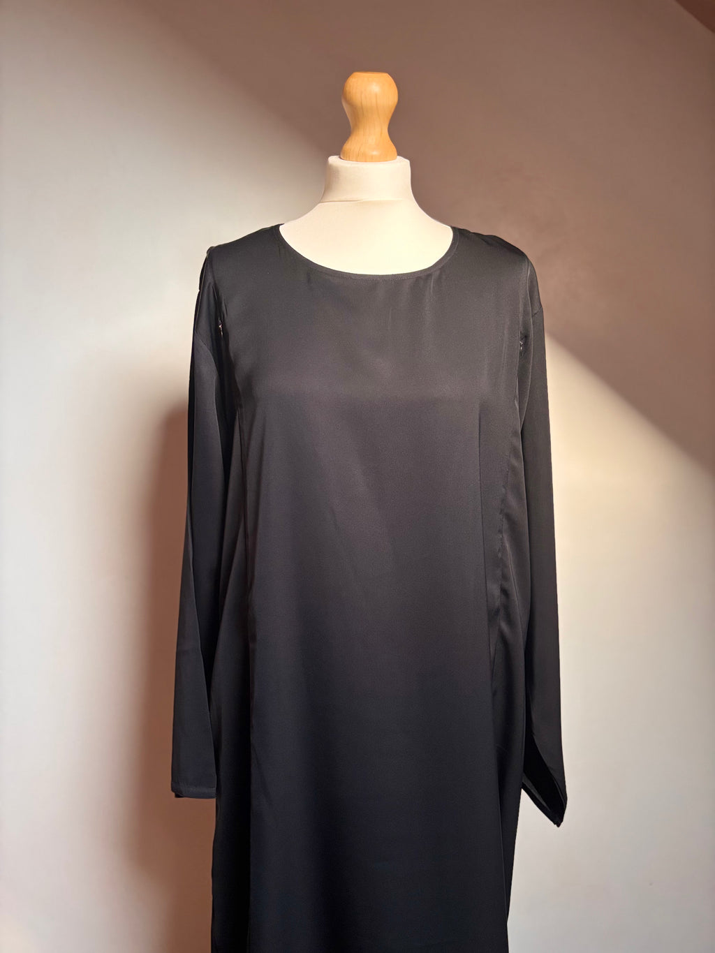 Nida Nursing Abaya/Slip Dress - Black