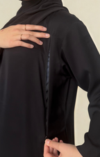 Nida Nursing Abaya/Slip Dress - Black